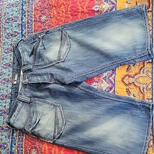 H&M Mens Bragg button fly jean shorts sz 32